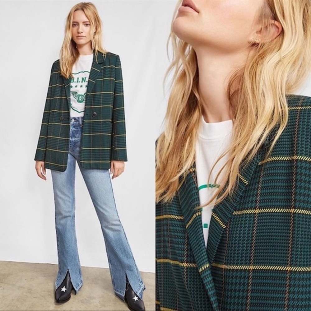 Anine Bing Madeline Plaid Blazer